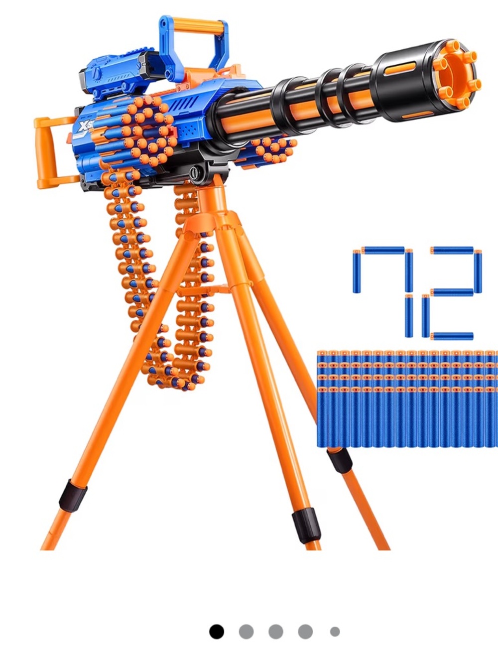 X-Shot Insanity Motorized Rage Fire foam dart gun w/ Feeding Belt Tripod & Scope
